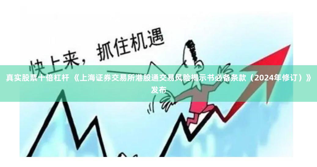 真实股票十倍杠杆 《上海证券交易所港股通交易风险揭示书必备条款（2024年修订）》发布